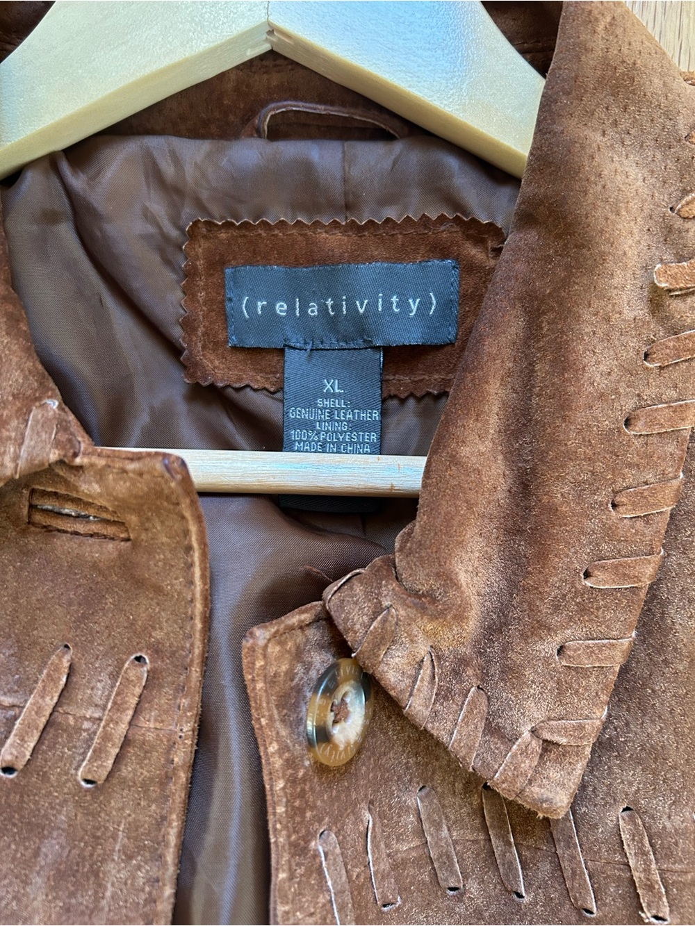 Relativity Brown Suede Button-Up Jacket - Picture 3 of 3